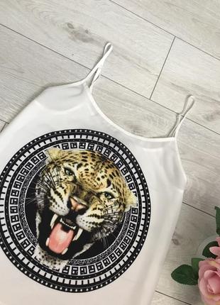 Роскошная блуза на бретелях с тигром h&m3 фото
