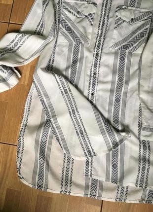 Удлиненная рубашка туника блузка полоска river island р-р.12 l2 фото