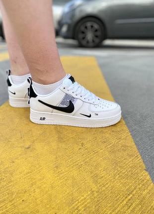 Nike air force black white кроссовки найк женские форсы аир форс кеды4 фото