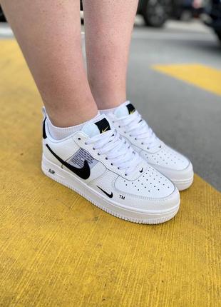 Nike air force black white кроссовки найк женские форсы аир форс кеды2 фото