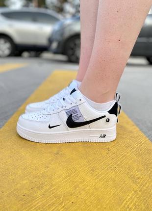 Nike air force black white кроссовки найк женские форсы аир форс кеды7 фото