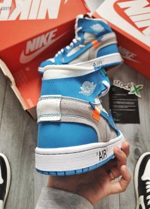 Крутые, кожаные, замшевые кроссовки nike air jordan × off-white5 фото