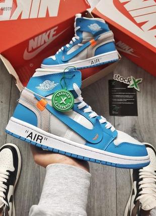 Крутые, кожаные, замшевые кроссовки nike air jordan × off-white2 фото