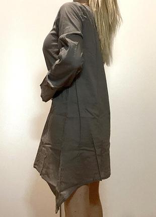 M-l 👗 пляжна туніка бавовна хлопок, довга вільна тонка сорочка сукня