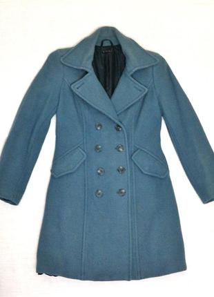 Sisley французский бренд пальто серо-голубое деми двубортное женское цвет деним2 фото