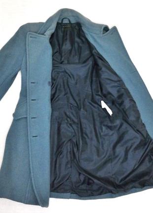 Sisley французский бренд пальто серо-голубое деми двубортное женское цвет деним5 фото