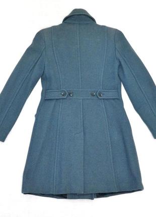 Sisley французский бренд пальто серо-голубое деми двубортное женское цвет деним7 фото