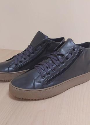 Кожаные мужские полуботинки сникерсы кеды италия