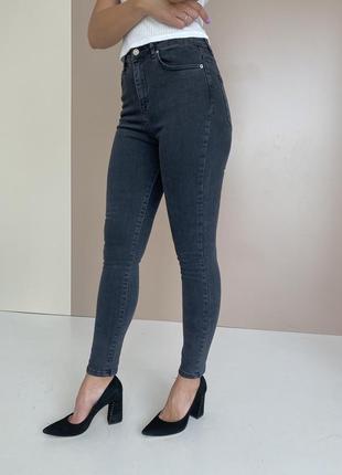 Slim джинсові штани висока посадка чорні сірі сині турция2 фото