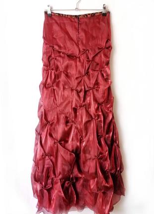 Вечірня сукня з корсетом, плаття для вечора, бантове плаття, бордове плаття8 фото