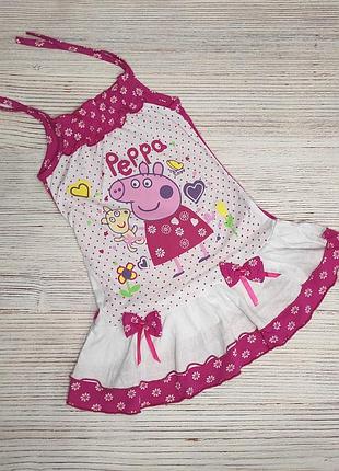 Летний сарафан натуральный хлопок принт свинка пеппа