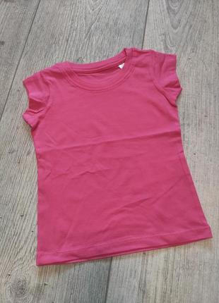 Базовая розовая однотонная футболка disney 2 года 92 см