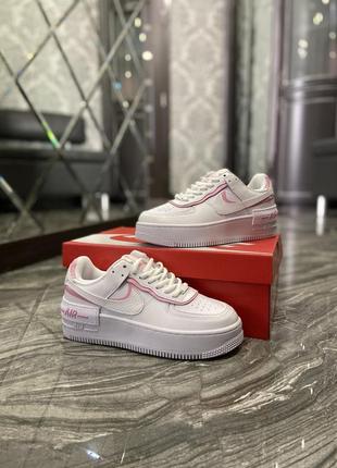 Кроссовки найк женские обувь nike air force shadow pink форсы аир форс кеды1 фото