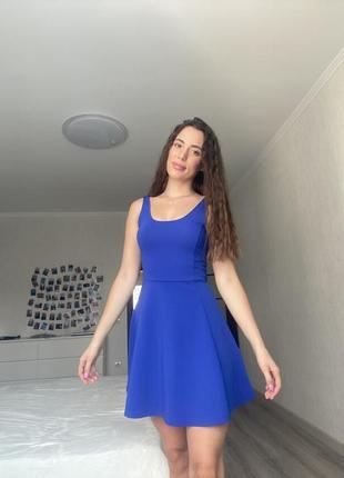 Синее базовое платье h&m