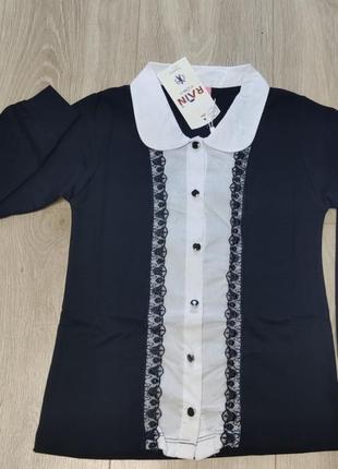 Кофта обманка для дівчинки  122-134 блузка в школу3 фото