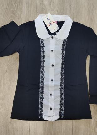Кофта обманка для дівчинки  122-134 блузка в школу2 фото