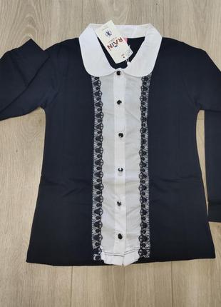 Кофта обманка для дівчинки  122-134 блузка в школу5 фото