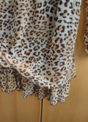 Обалденное леопардовое 2х ярусное платье- шифон rainbow р.38(s)-38(m3 фото