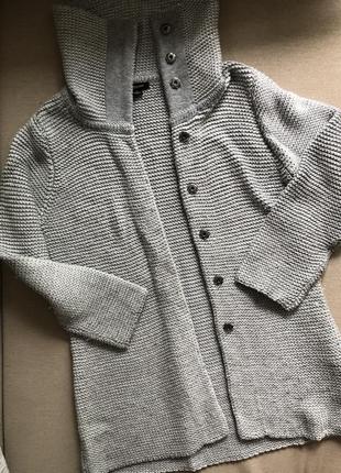 Теплий довгий кардиган на кнопках пальто