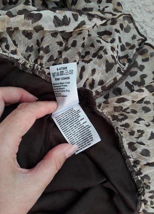 Обалденное леопардовое 2х ярусное платье- шифон rainbow р.38(s)-38(m7 фото
