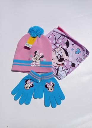 Disney. набор "minnie mouse" шапка, снуд , перчатки 3-6 лет1 фото