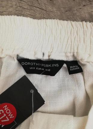 Фирменная стильная миди юбка на пуговицах dorothy perkins лен + вискоза7 фото