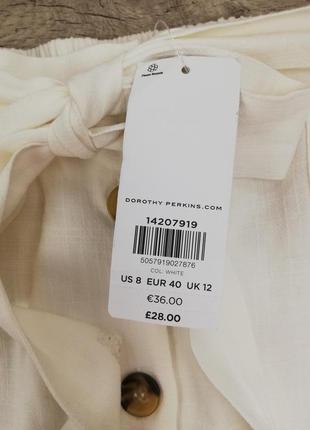 Фирменная стильная миди юбка на пуговицах dorothy perkins лен + вискоза8 фото