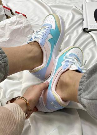 Nike air force shadow multicolor кроссовки найк женские форсы аир форс кеды обувь4 фото