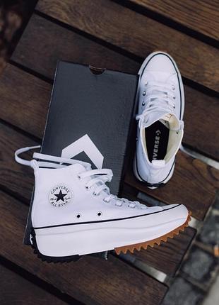Кеди конверс жіночі, білі високі кеди конверси converse birds star hi white