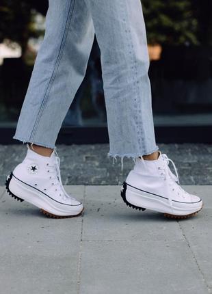 Кеди конверс жіночі, білі високі кеди конверси converse birds star hi white9 фото