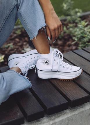 Кеди конверс жіночі, білі високі кеди конверси converse birds star hi white3 фото