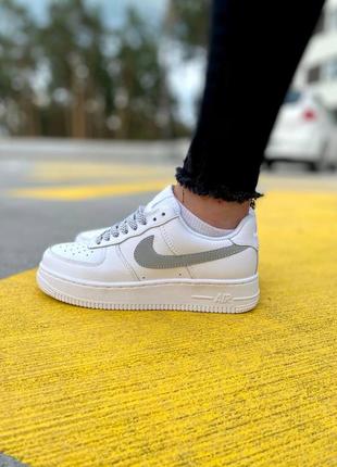 Nike air force 1 low reflective женские кроссовки найк кеды рефлективные4 фото