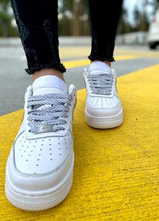 Nike air force 1 low reflective женские кроссовки найк кеды рефлективные3 фото