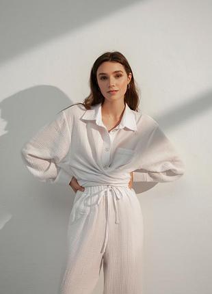 Рубашка oversize из муслина 4