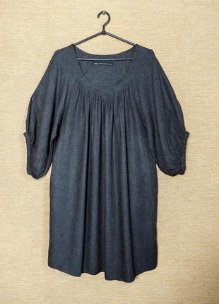 Вискозное легкое свободное платье сукня туника с пышными рукавамиzara2 фото