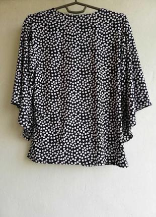 Летняя блузка,блуза,футболка на запах в горошек, размер xl coco bianco3 фото