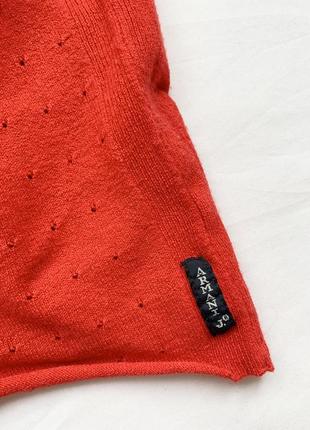 Топ, топик, топік, майка, кроп топ, красный, червоний, вязаный, в'язаний, armani jeans8 фото