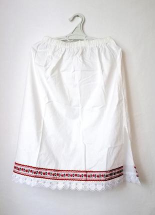 Белая юбка для народных танцев, винтажная юбка с орнаментом