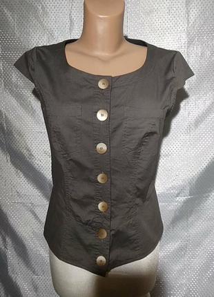 Блуза на короткий рукав приталенная, бренда премиум класса ashley brooke1 фото