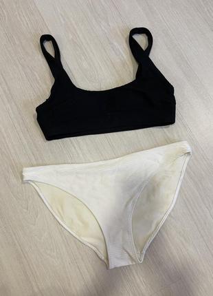 Купальник раздельный с топом в рубчик