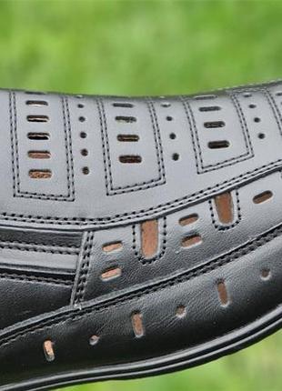 Мужские босоножки сандалии кожаные черные - чоловічі босоніжки сандалі шкіряні чорні7 фото