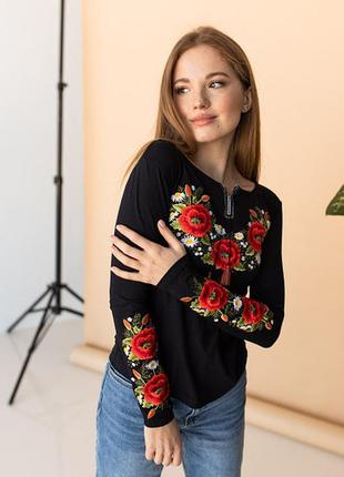 Вышиванка блузка французский трикотаж