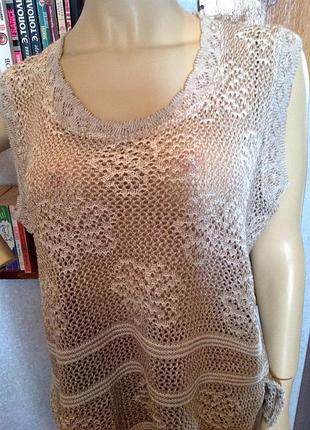 Вязанная (плетенная) венгерская майка, р. 56-58