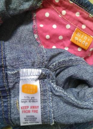 Модная укороченная джинсовая курточка на малышку 1-1,5 годика/джинсовая рубашка жакет пиджак3 фото