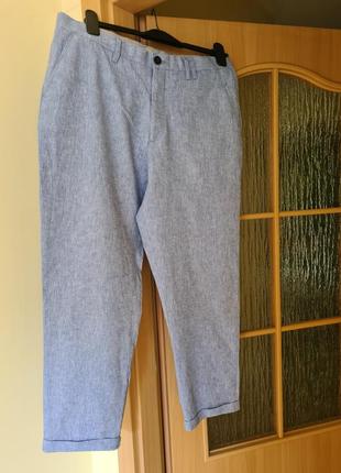 Стильные легкие  укороченные брюки. в составе лен. zara3 фото