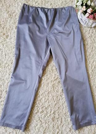 Атласные брюки стального цвета, большой размер 60-62, 26 uk.