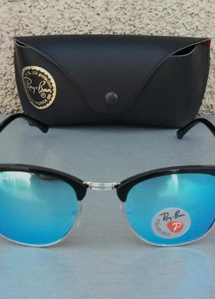 Окуляри в стилі ray ban унісекс сонцезахисні блакитні дзеркальні поляризированые1 фото