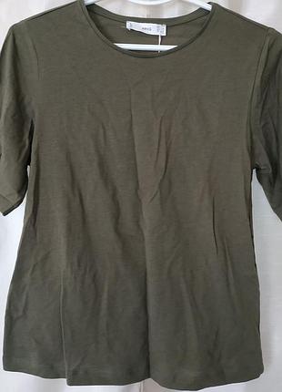 Ⓜ️🅰️🆖🅾️🔝базова футболка❤️mango ⓜ️🤗🆖хакі💚organic cotton🌳✨ стильна