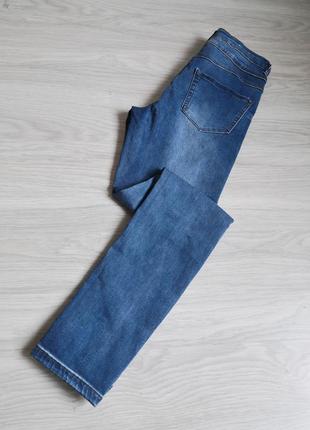Базовые синие джинсы скинни на высокой посадке2 фото