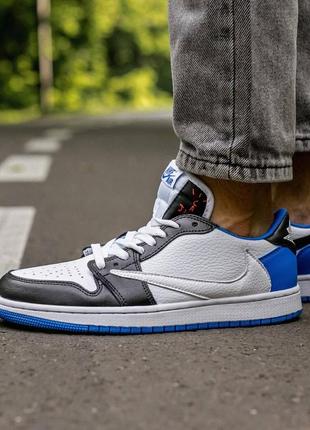 Кроссовки мужские найк nike air jordan retro 1 low x fragment x travis scott3 фото